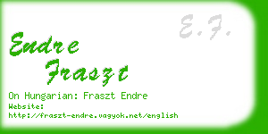 endre fraszt business card